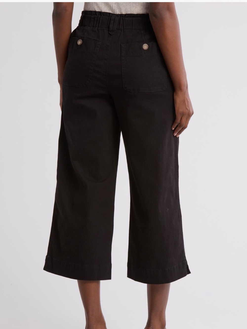 Democracy Black Cropped Wide-Leg Pants - Picture 2 of 5